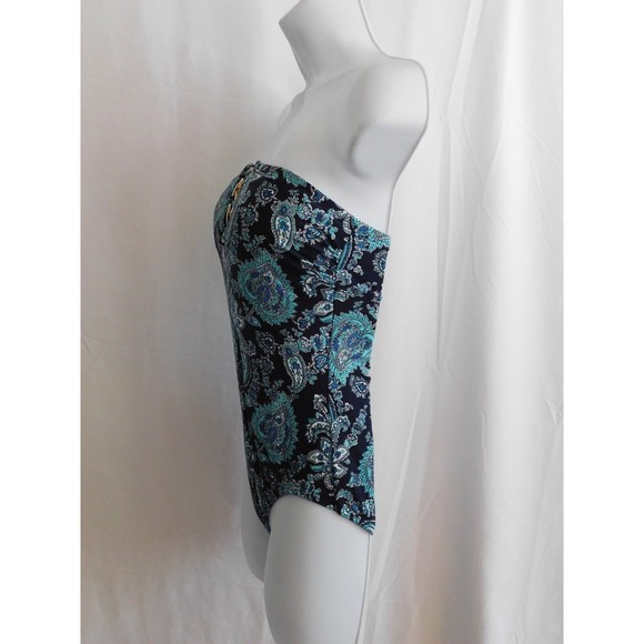 Michael Kors Swimsuit Women's One Piece Blue Strapless Swim Suit Size 6 - Picture 3 of 9